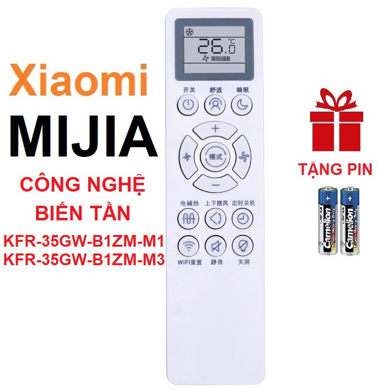 Remote Điều Khiển Máy Lạnh Máy Điều Hòa XIAOMI MIJIA CÔNG NGHỆ BIẾN TẦN (KFR-35GW-B1ZM-M1 M3 - TẶNG PIN)