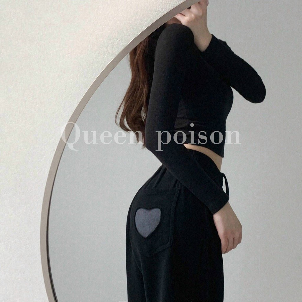 Quần Jogger Thể Thao Nữ, Chất Vải Thun Da Cá Form Ống Rộng Cạp Chun Bo Gấu Chati CI19