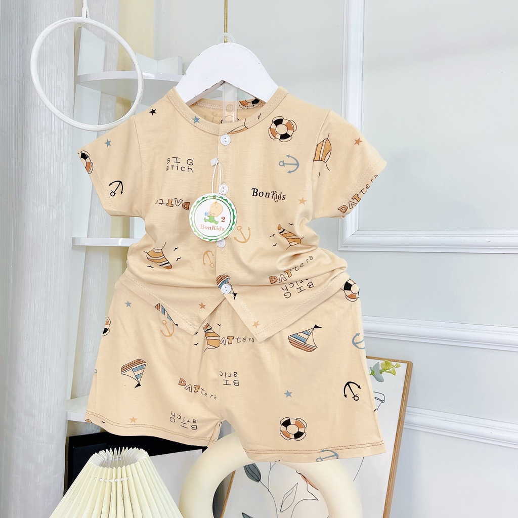 Bộ cộc tay vải thun lạnh cao cấp cho bé sơ sinh 3-11kg, cài cúc giữa tiện lợi, siêu mềm mát, thấm hút mồ hôi - BO89