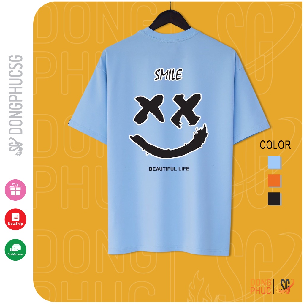 Áo thun tay lỡ form rộng phông unisex nam nữ oversize mẫu Smile ulzzang cá tính thun mềm mịn TL111 | SG