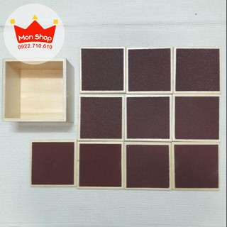 Giáo cụ Montessori bản quốc tế - Hộp phân biệt độ thô mịn của đồ vật - Tấm xúc giác (Nhám 1)