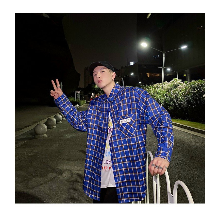 Áo sơ mi CARO UNISEX nam nữ KIMHEKIM (video ảnh thật) 2 MÀU
