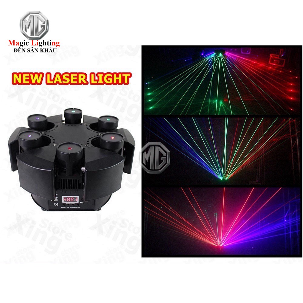 [ SALE OFF ] Moving Laser 6 Đầu RGB - Đèn Sân Khấu tphcm