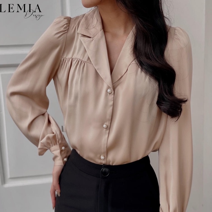 Áo Sơ Mi Nữ Cổ Vest Dáng Thời Trang Công Sở By LEMIA Design - 21A030