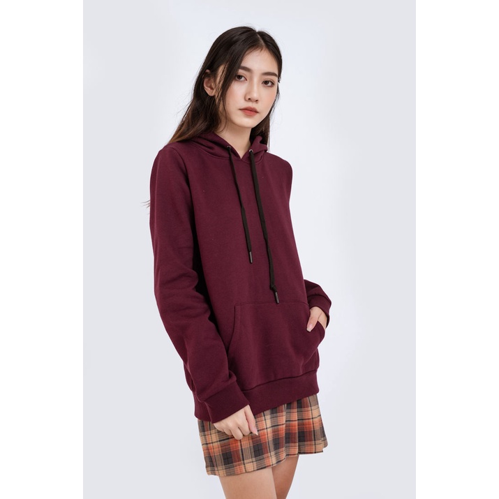 Áo Hoodie Nữ BOO Nỉ có mũ dáng basic nhiều màu phong cách nữ tính casual | BigBuy360 - bigbuy360.vn