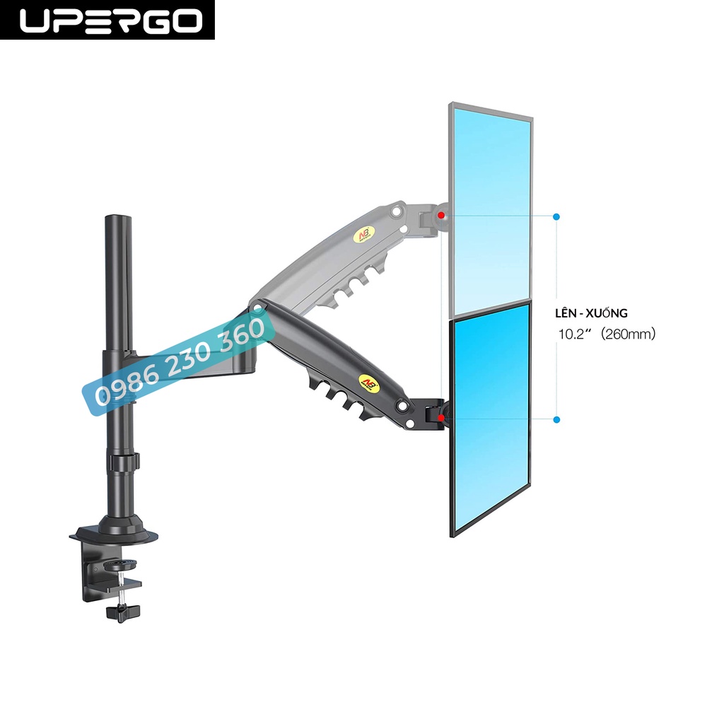 Giá Treo Màn Hình NB-H80 - Hỗ Trợ Màn 17 -30 Inch - Tải Trọng 9Kg - Xoay Màn Hình 360 Độ