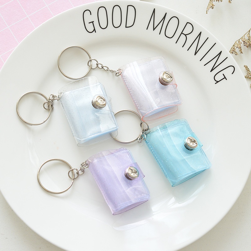Album Ảnh 16 Ngăn Trong Suốt Lấp Lánh KPOP 1 Inch Kèm Móc Khóa
