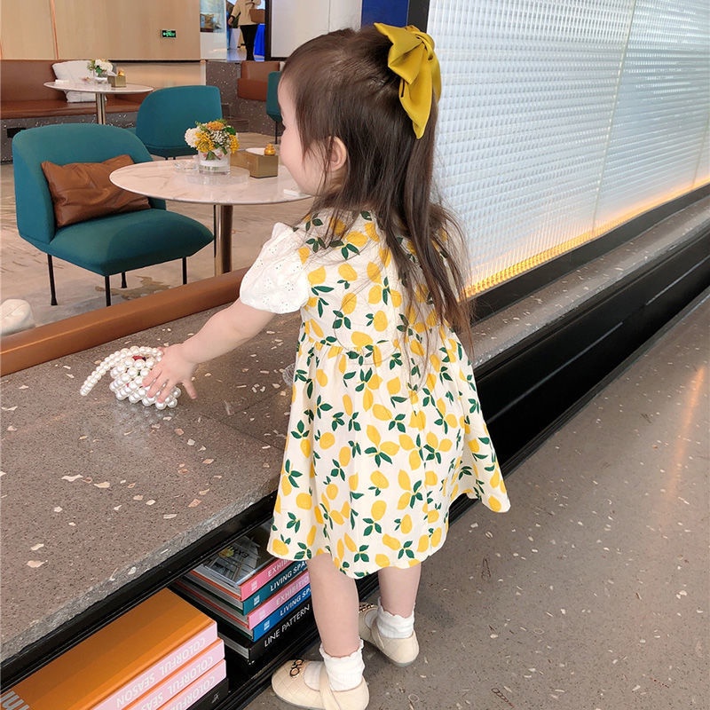 Đầm Cotton NgắN Tay In Hoa Cho Bé (1-6 TuổI)