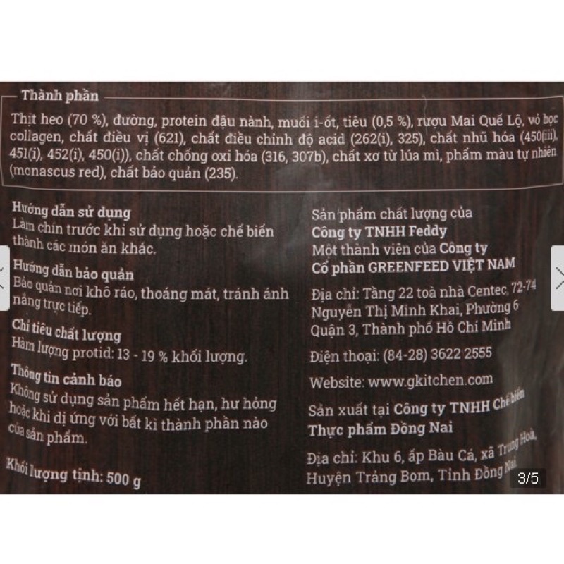 Com 2 gói Lạp xưởng vị tiêu truyền thống 500g G Kitchen | BigBuy360 - bigbuy360.vn