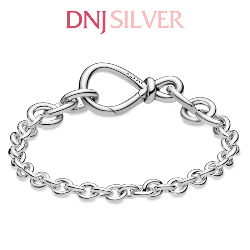Vòng charm bạc 925 cao cấp - Mẫu vòng Chunky Infinity Knot Chain Bracelet, mẫu dây xích, có thể mix charm treo