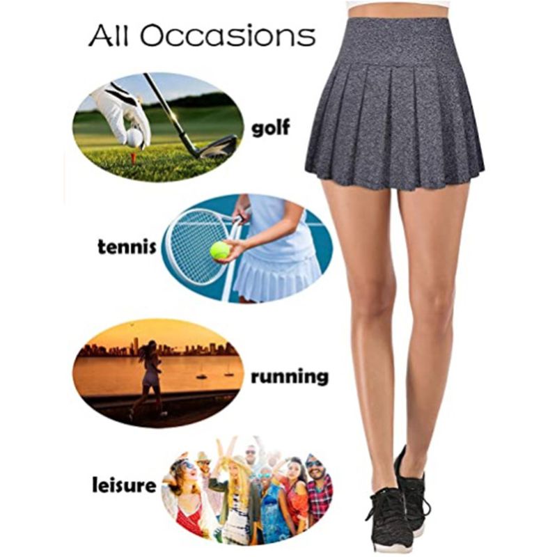 Xixi Chân Váy Thể Thao 2 Trong 1 Lưng Cao Xếp Ly Kèm Túi Đựng Dành Cho Nữ
