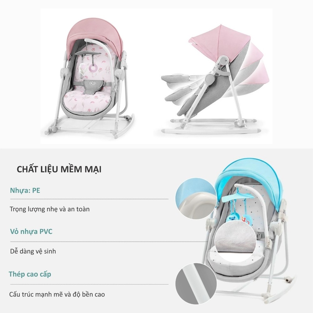 Ghế nôi đa năng Kinderkraft Unimo 5in1 cho bé sơ sinh đến 18kg - Ghế rung, nôi cũi lắc Gấp gọn