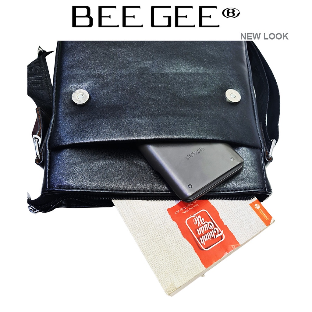 Túi đeo chéo nam da bò cao cấp BEE GEE 5109 ( ao 26cm X Rộng 23cm X Dày 7cm)