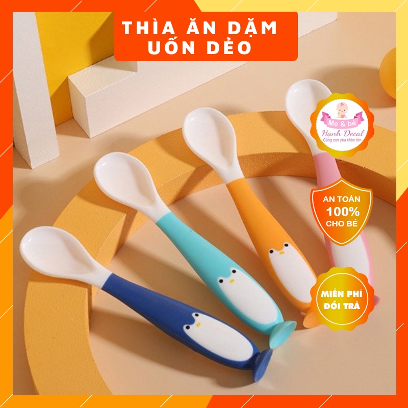 Thìa Ăn Dặm Uốn Dẻo - Thìa Ăn Dặm Chim Cánh Cụt Cho Bé Yêu