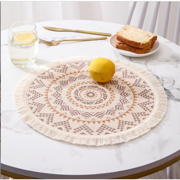 THẢM TRÒN 33CM-90CM, họa tiết vintage, phụ kiện decor, thảm lót trang trí