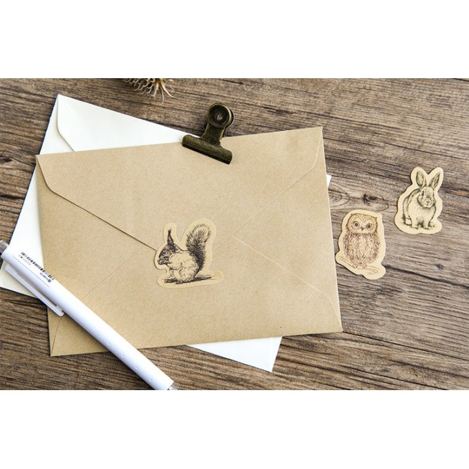 KimiTape Sticker hình dán tem thư vintage con sóc 46 hình