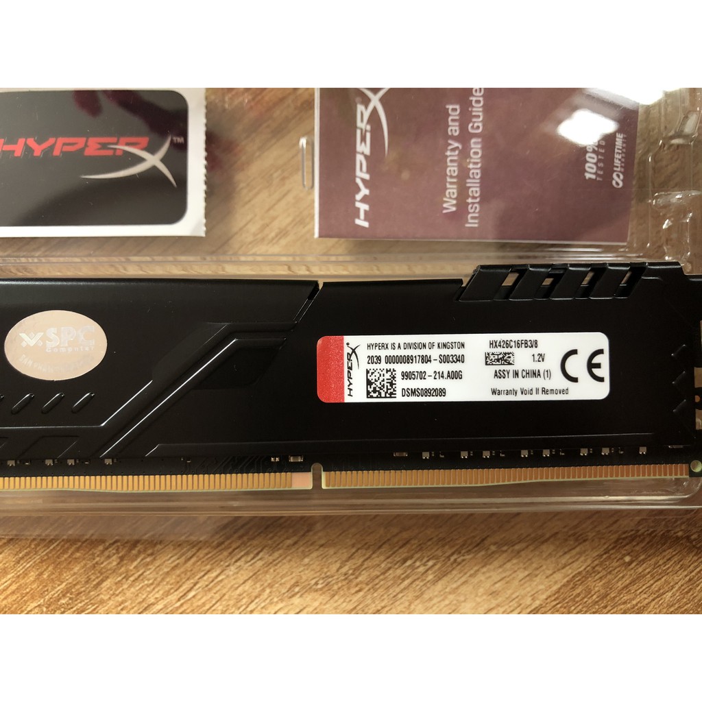 RAM Desktop Kingston HyperX Fury Black (HX426C16FB3/8) 8GB (1x8GB) DDR4 2666Mhz - Chính hãng Vĩnh Xuân
