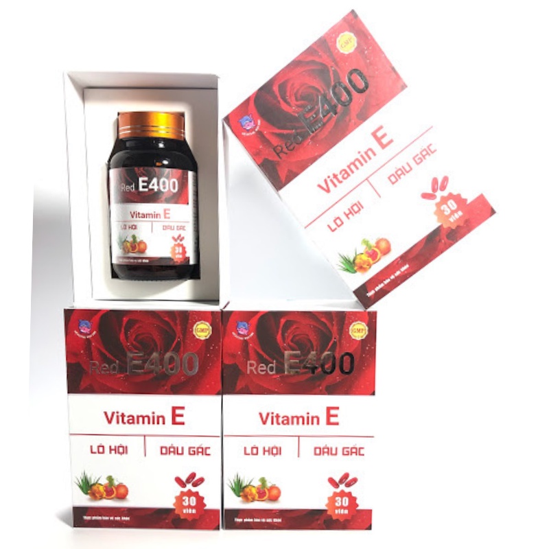 RED E 400 - VITAMIN E 400. Kết hợp lô hội, dầu gấc, tinh dầu hoa anh thảo. Vitamin E đỏ. Hộp 30 viên | BigBuy360 - bigbuy360.vn