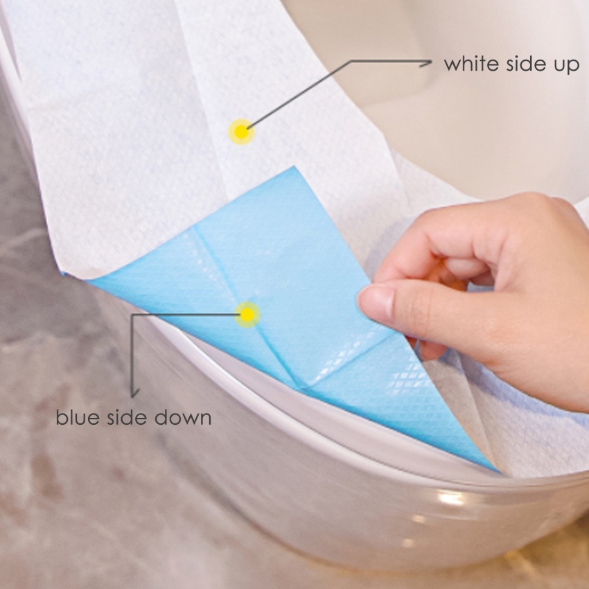 Set 10 Miếng Lót Bồn Cầu Dùng Một Lần Chống Thấm Nước Tiện Lợi Khi Đi Du Lịch