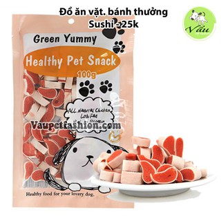 Đồ ăn vặt, bánh thưởng cho chó mèo: Sushi Green Yummy