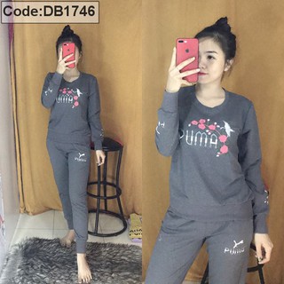 ĐỒ BỘ NỮ THUN DA CÁ QUẦN DÀI TAY DÀI THÊU HOA
