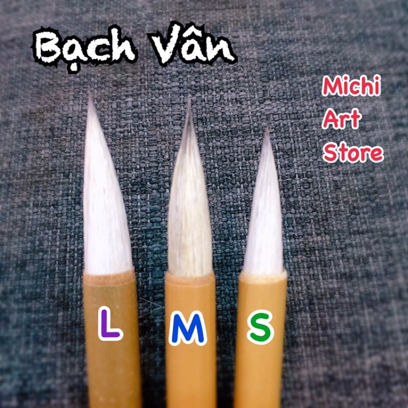 [Michi Art Store] Bạch Vân - Bút lông vẽ màu nước thủy mặc, cọ thư pháp lông thú, bồi giấy phong cảnh - U Lan Bút Trang