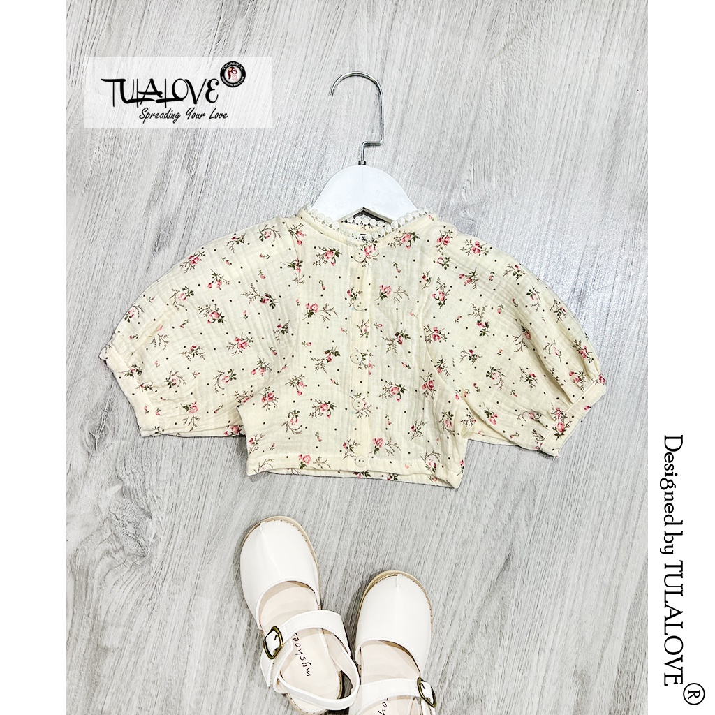 Áo Bé Gái Tay Cánh Rơi Vải Thô Xô Muslin Cực Yêu, Áo Bé Gái Tulalove