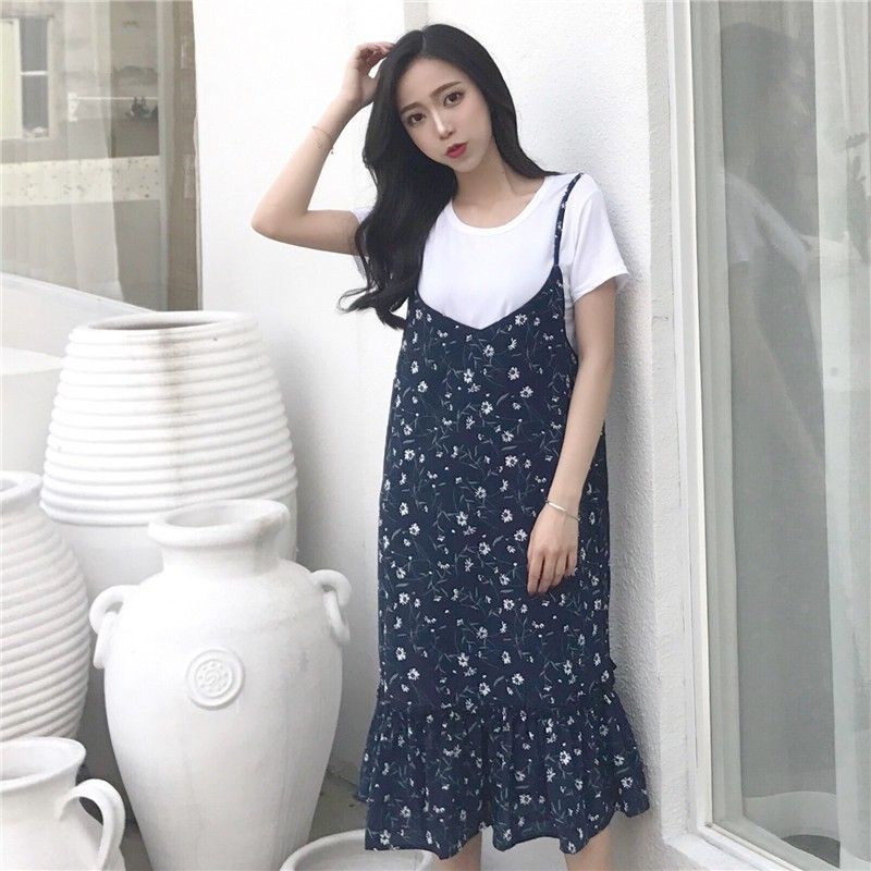 [ORDER] Váy Hoa Nhí Đen Đuôi Cá FREESHIP Váy Hoa Nhí Hàn Quốc trẻ trung đáng yêu Cao Cấp