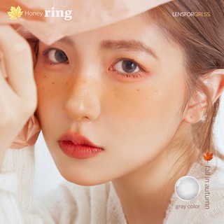 Kính áp tròng sz GIÃN TRÒNG xám sữa HONEY RING GRAY chính hãng OLENS | HSD 3-6 tháng | Lens cận | LENSFORGIRLSS