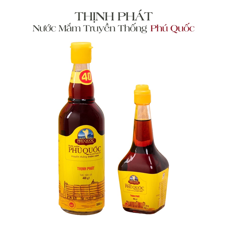 Combo Song Ngọc 1 chai Hồng Ngọc 500ml và 1 chai Ngọc Bích 200ml 40 độ đạm nước mắm truyền thống Phú Quốc Thịnh Phát