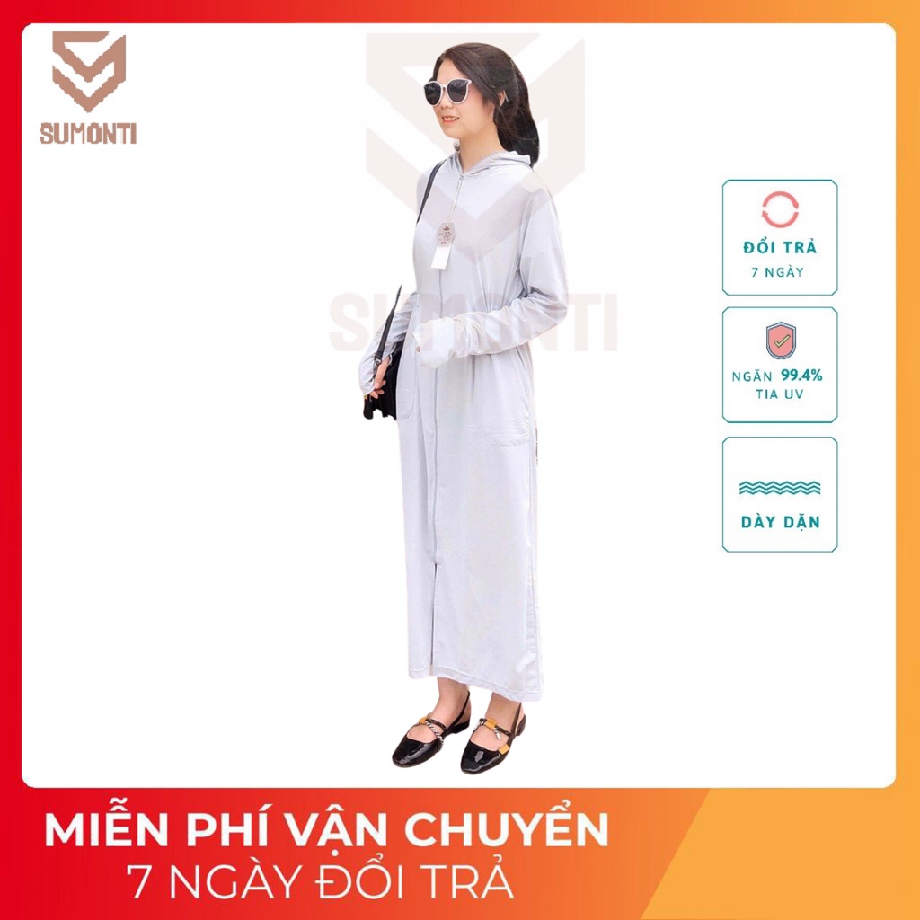 (ảnh thật giá gốc) Áo choàng dài toàn thân chống nắng nữ vải thông hơi thoáng mát