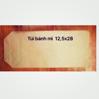 Combo 100 túi giấy xi măng gói hàng, đựng bánh mì kích thước 12,5x28