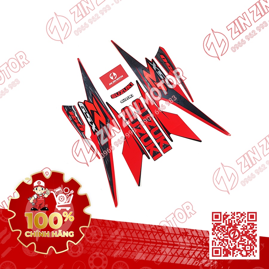 Bộ Tem Đỏ Đen Nhám - GSX R150 - 68000-23K00-APM - ZIN ZIN MOTOR