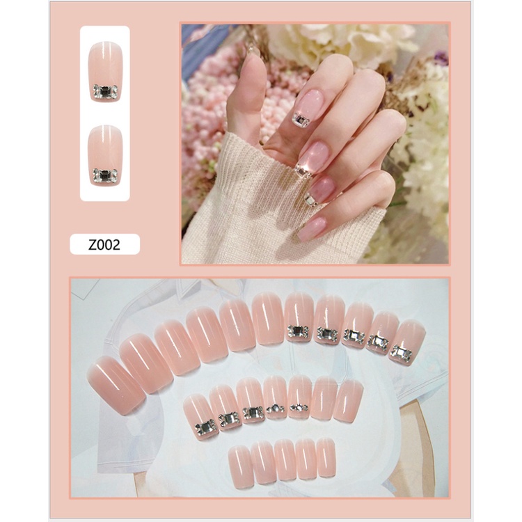 Móng giả đính đá bộ 24 móng /Kèm keo/ móng tay giả làm nail Z1-20