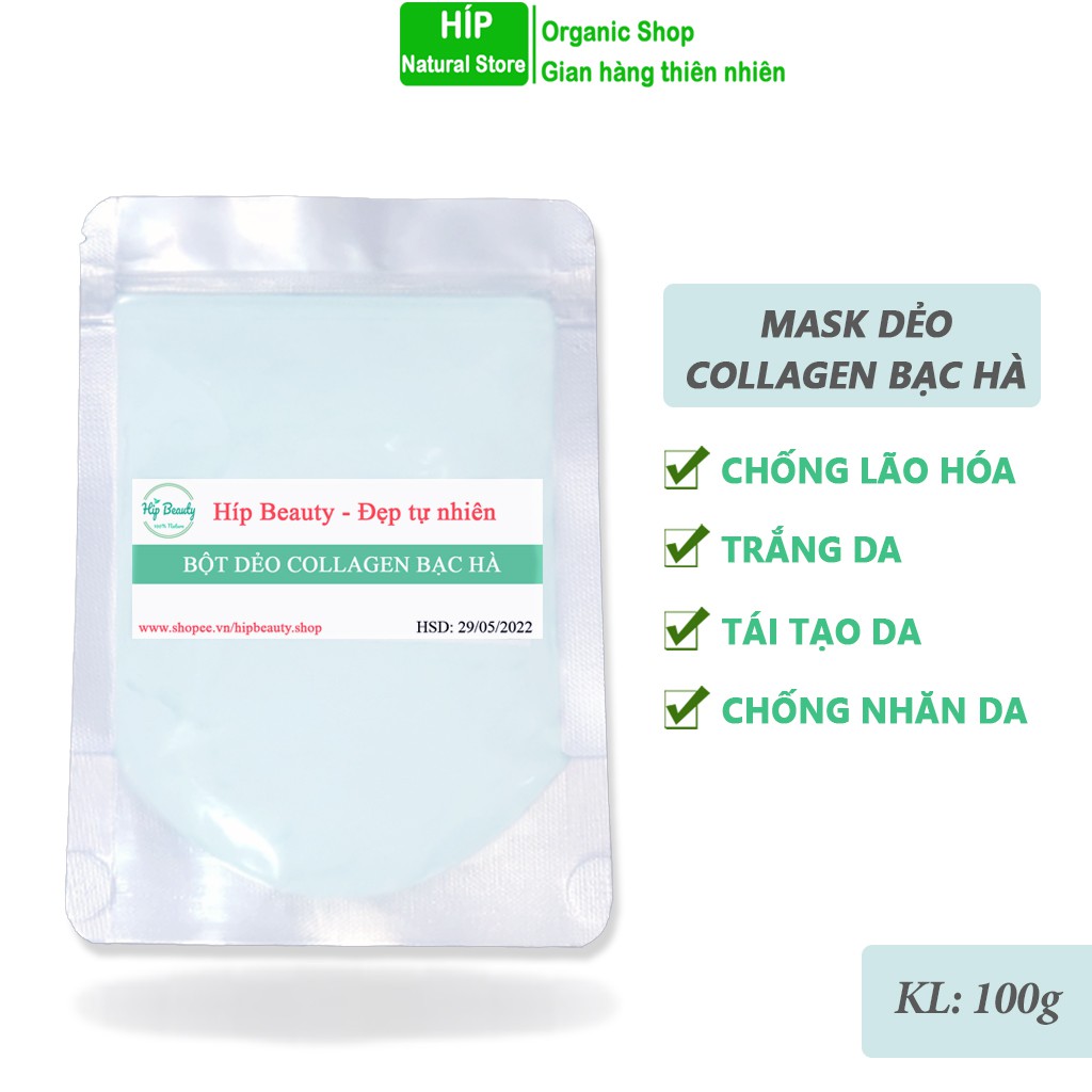 Mặt nạ dẻo collagen bạc hà handmade 100gr