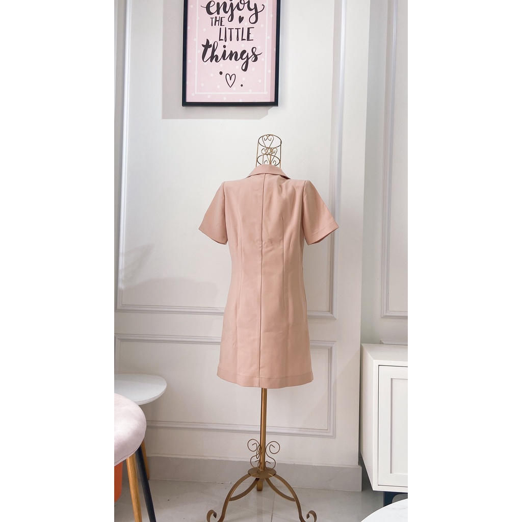 Đầm vest cao cấp tay ngắn,màu da,dạo phố,công sở thanh lịch sang trọng | BigBuy360 - bigbuy360.vn