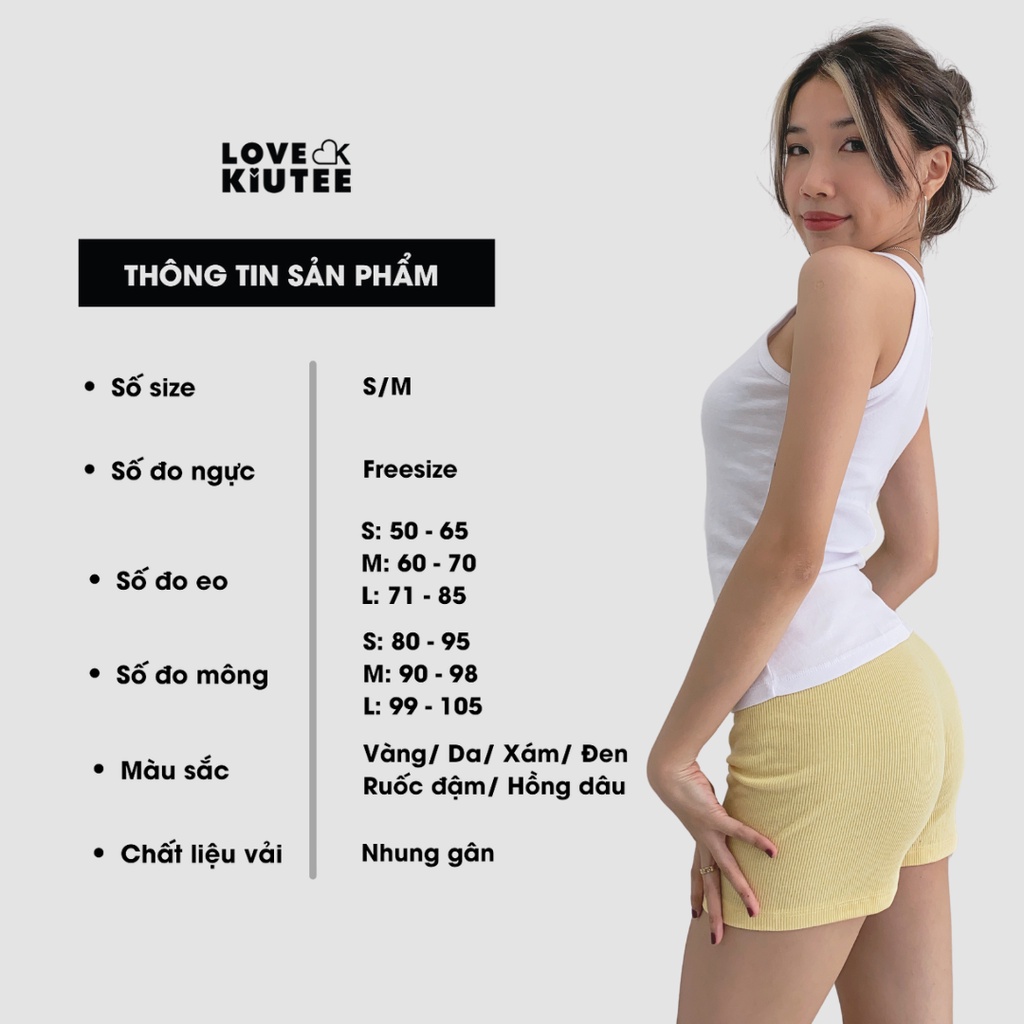 Quần đùi biker vải thun tăm co dãn nhiều năng động thoải mái LOVEKIUTEE