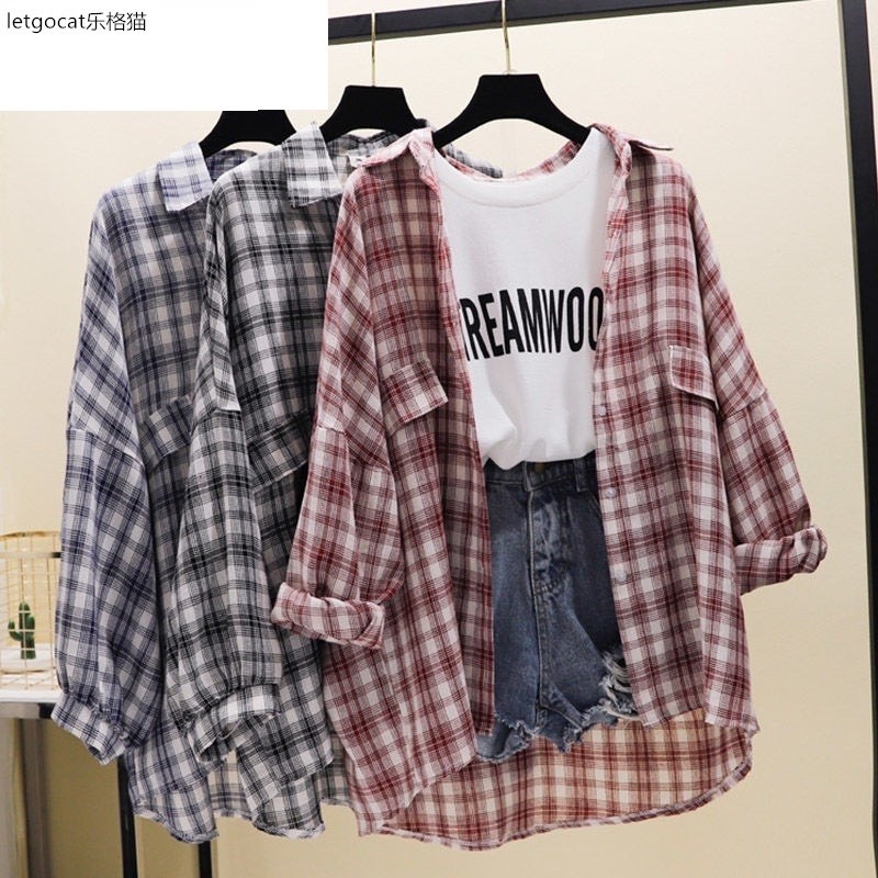 [Mã FASHIONT4WA2 giảm 10K đơn 50K] Áo Sơ Mi Caro Nữ ❤️ Áo sơ mi nữ kẻ caro dáng rộng SIÊU HOT ❤️ | BigBuy360 - bigbuy360.vn