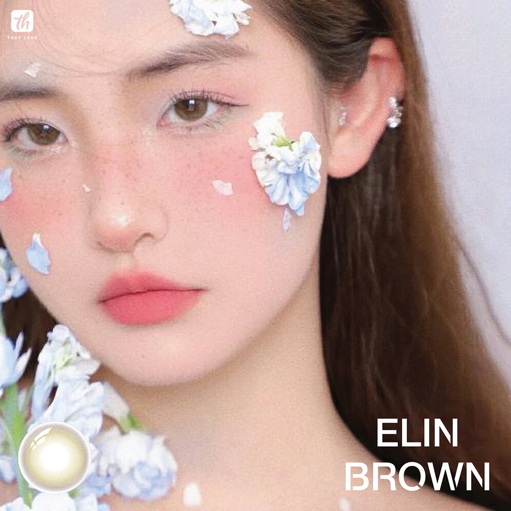 Kính áp tròng ZLENS cho mắt cận màu tây độ cận từ 0 - 8 Elin Brown