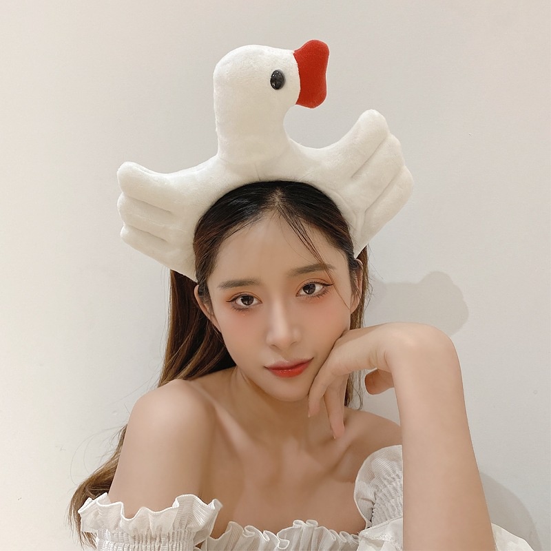 Băng Đô Cài Tóc Hình Chim Thiên Nga Hoạt Hình Vui Nhộn Dễ Thương Cho Nữ