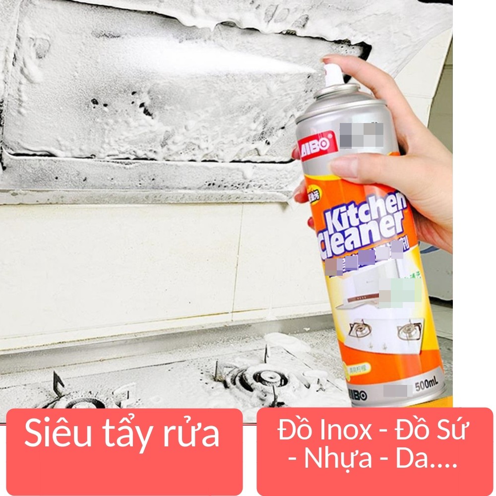 [ SIÊU HỘI KHUYẾN MÃI] Bình xịt bọt tuyết tẩy rửa siêu sạch mầu cam kitchen cleaner nhà bếp 500ml