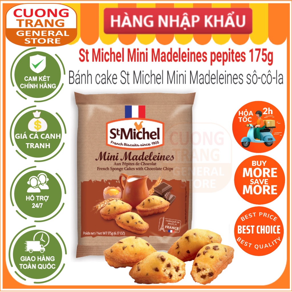 Bánh Cake St Michel Mini Madeleines Socola 175g