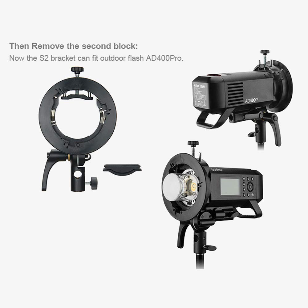 Bộ gá đèn flash Godox S2 V1, AD400pro, AD200 pro