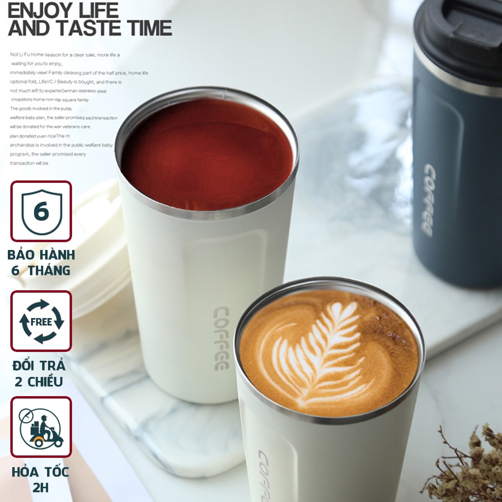 Cốc Giữ Nhiệt Coffee Giữ Nóng, Lạnh Từ 6-8 Tiếng Chống Tràn Đựng Cafe Hoặc Trà AGISAN