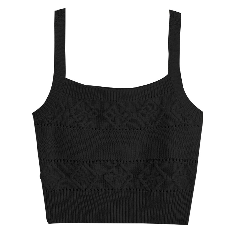 Áo croptop dệt kim hai dây màu sắc đơn giản thời trang mùa hè cho nữ