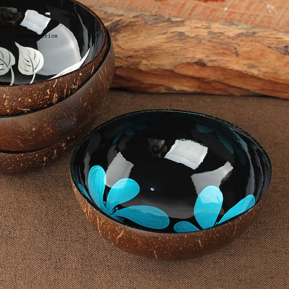 SPP_Leaf/Flower Coconut Shell Dried Fruit Food Container Keys Candy Storage Bowl