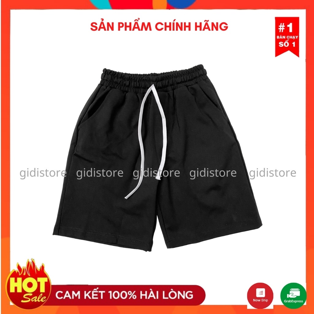 Quần Short BASIC THUN Nam Nữ Unisex form rộng - quần đùi ngắn form lửng ống suông vải thun mịn không nhăn cực mát tốt