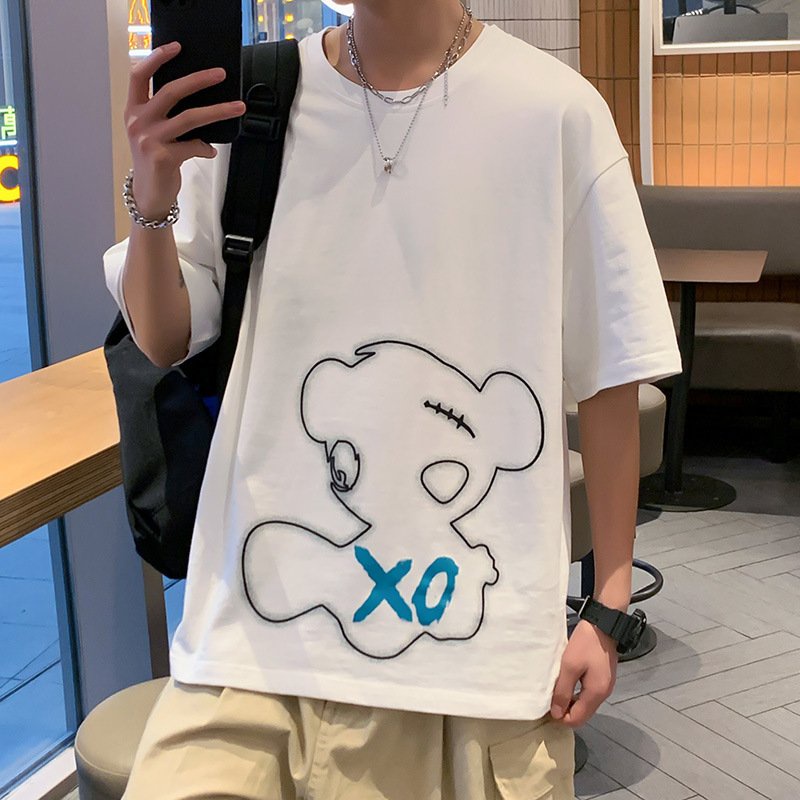 áo thun tay lỡ phong rộng-áo thun unisex chất cotton xịn mẫu gấu XO(free size 40-70kg)
