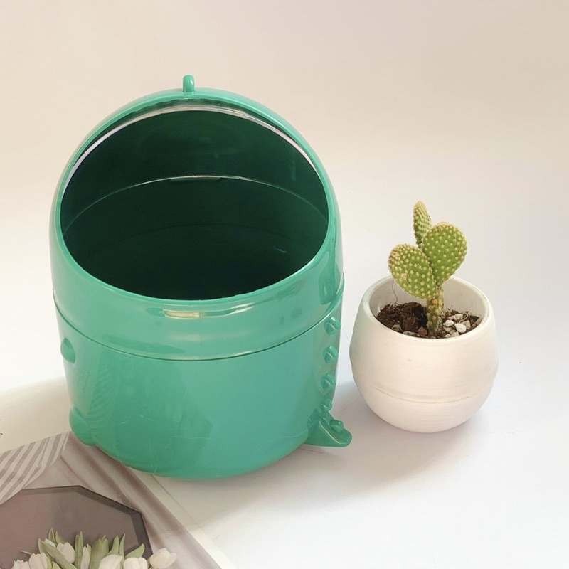 Thùng Rác Mini Để Bàn Nắp Lật Hình Monster Chăt Liệu Nhựa Dễ Dàng Tháo Lắp