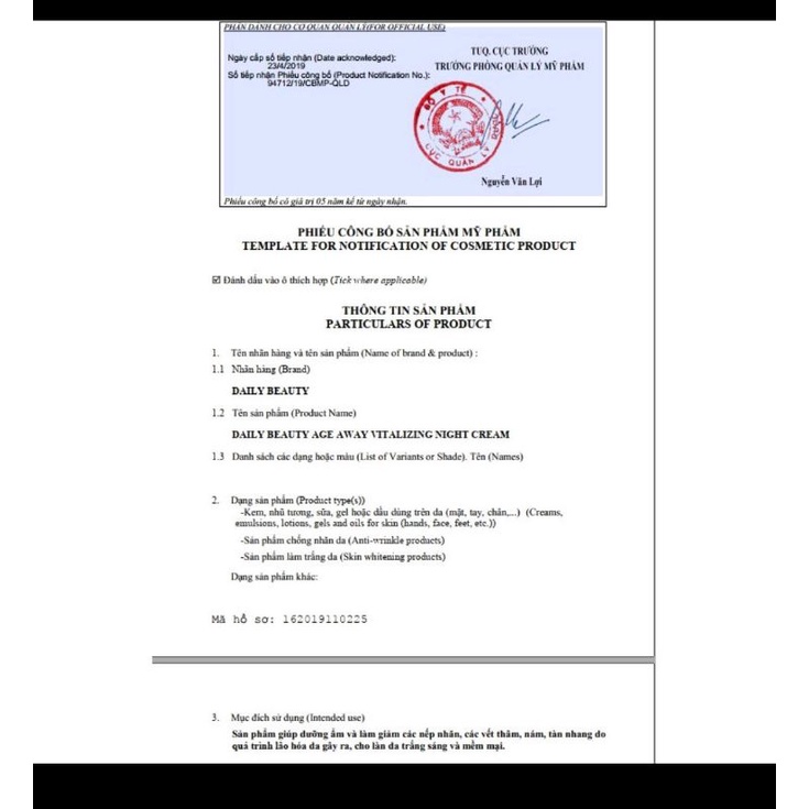 Kem dưỡng ban đêm Daily Beauty Age Away Vitalizing Night Cream dưỡng ẩm, ngăn ngừa lão hóa,  giảm nám tàn nhang. | BigBuy360 - bigbuy360.vn